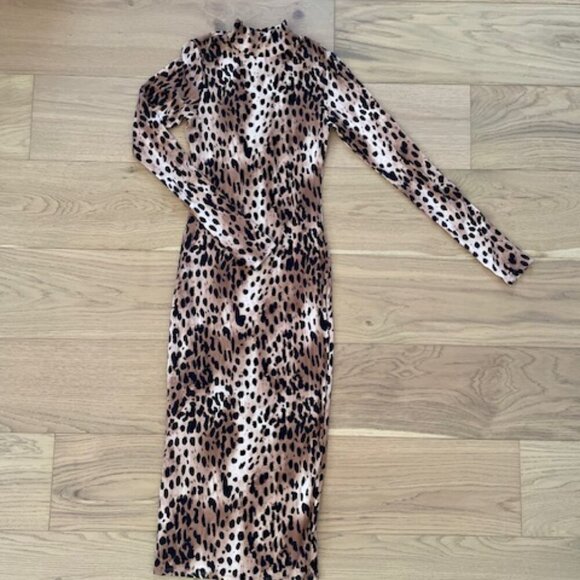 Good American Leopard Print Sundown Midi Dress Size Small/1 - Picture 2 of 5